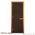 Дверь для сауны стеклянная Бронза 1900х800мм (8мм, 3 петли 716 GB) (Магнит) (Осина) фото