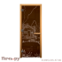 Дверь для сауны стеклянная Бронза Банька 1900х700мм  (Магнит) (Осина) фото