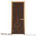 Дверь для сауны стеклянная Бронза матовая Рыбка 1900х700мм  (Магнит) (Осина) фото