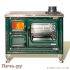 Плита Hergom Deva II 100 с центральным отоплением зеленая, отделка хром, керамика фото
