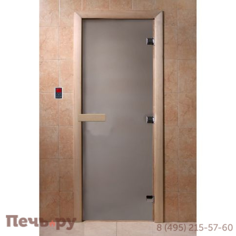 Дверь для бани DoorWood 1800х800, 8 мм, 3 петли, коробка - ольха фото 4