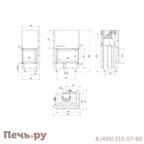 Каминная топка Kratki Pro MBM/P/BS/G фото 7