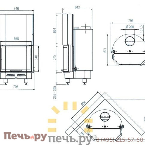 Каминная топка La Nordica ThermoChimney 650 24000Kcal фото 2