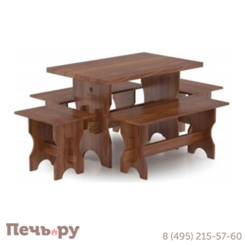Комплект мебели BentWood (стол, скамейки) - 6 чел., лиственница фото 2