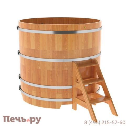 Купель BentWood круглая из сращенных ламелей лиственницы, d=1.5 м,  толщина стенок - 2,8 см фото 7