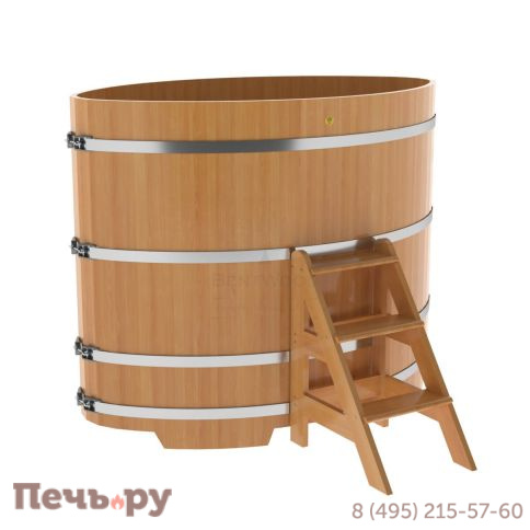 Купель BentWood овальная из лиственницы,1,08Х1,75,  толщина стенок - 2,8 см фото 6