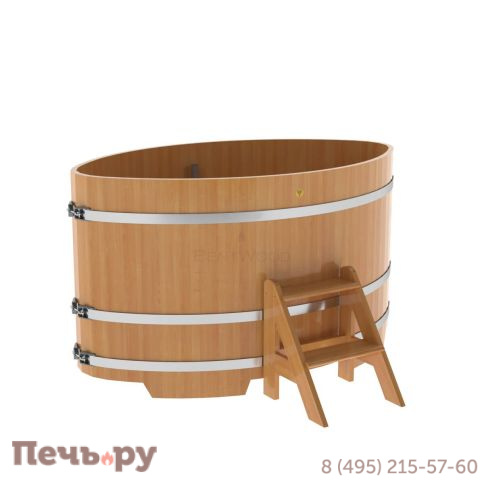 Купель BentWood овальная из лиственницы,1,08Х1,75,  толщина стенок - 2,8 см фото