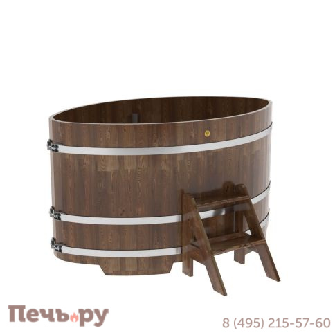 Купель BentWood овальная из сращенных ламелей лиственницы,1,08Х1,75,  толщина стенок - 2,8 см фото 2