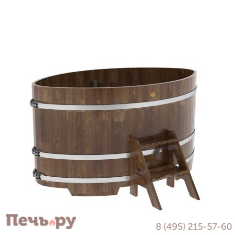 Купель BentWood овальная из сращенных ламелей лиственницы, 1,15Х1,83,  толщина стенок - 2,8 см фото 3