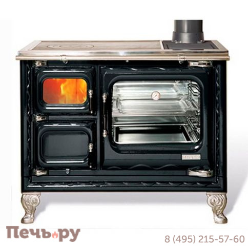Отопительно-варочная плита Hergom Deva II 100 черная отделка хром и керамика фото