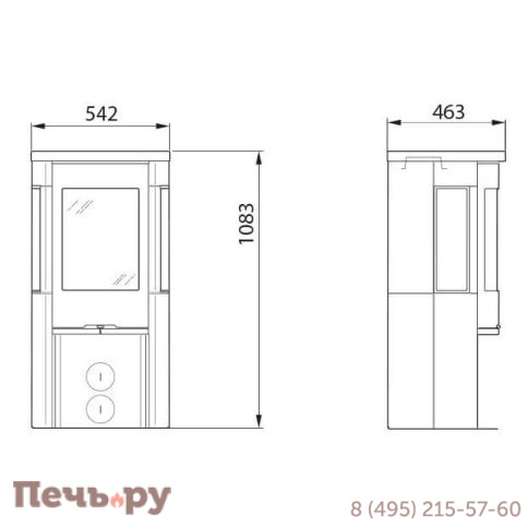 Печь камин Contura 556 G Style белый, стеклянная дверца фото 9