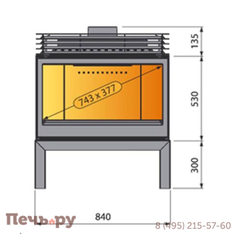 Печь-камин LCI 9 GFL Stove стекло слева фото 2