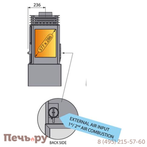 Печь-камин LCI 9 GFL Stove стекло слева фото 3