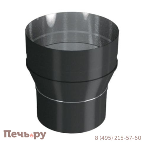 Переходник с топки на трубу Вулкан VBR D150/151.5 (AISI 439, 0.8) черный фото