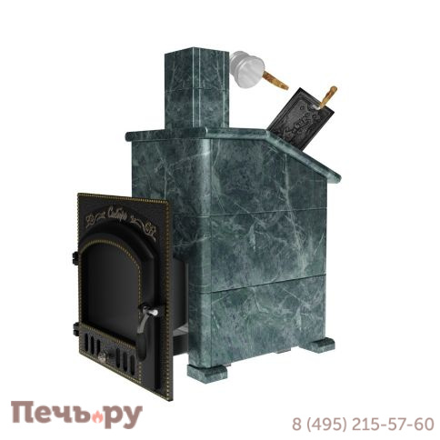 Премиальная банная печь НМК Сибирь-25 ЗК (дверка 700х700) в облицовке Президент фото 2