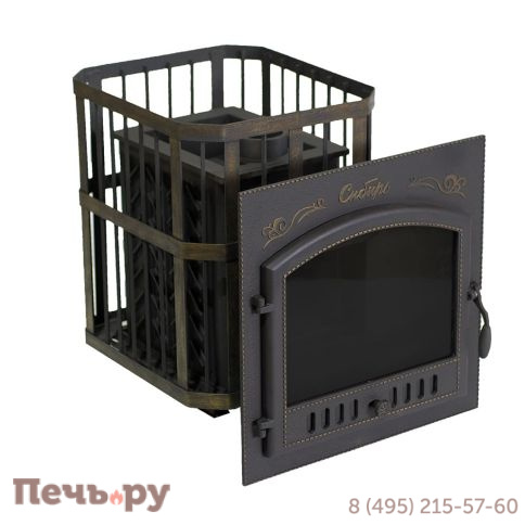 Премиальная чугунная банная печь НМК Сибирь-25 (дверка 700х700) фото 3