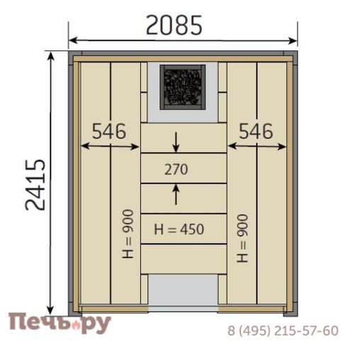 Сауна Harvia Solide Indoor S2125LD ель с печью Virta HL110 фото 2