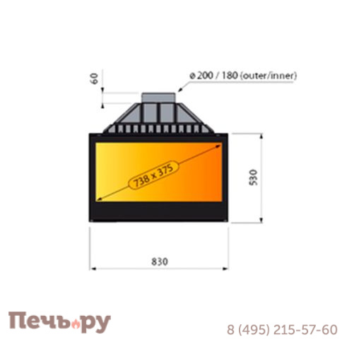 Топка Liseo Castiron LCI 9 GDF CL двухсторонняя фото 3