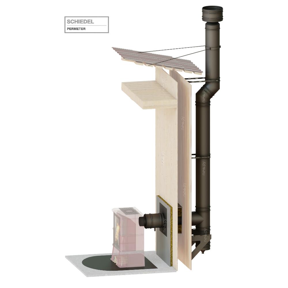Комплект Schiedel Permeter (диаметр 250мм) настенный монтаж